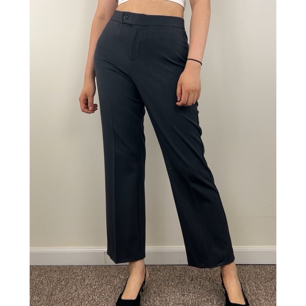 Christopher & Banks Gray Straight Leg Pants Formal Trousers